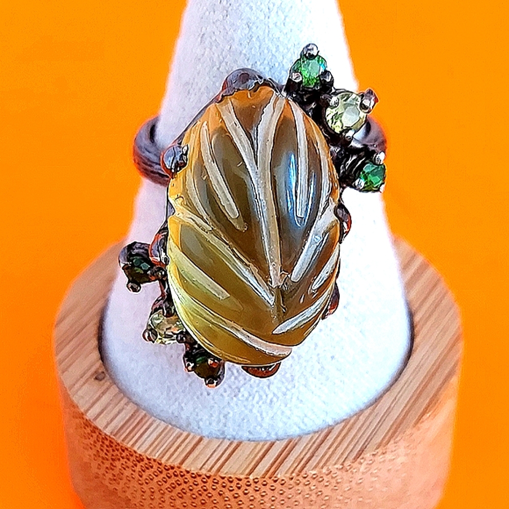 Natural Not Enhanced Lemon Quartz Ring 925 Sterling Silver Size 8.5 - Picture 6 of 10